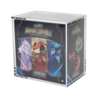 Boîte de présentation en acrylique transparente résistante aux UV à 99 %, vente en gros, boîte de rangement pour cartes TCG avec couvercle magnétique