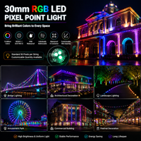 Luces LED de píxeles direccionables RGB, cadena de luces LED de Navidad, sistema de luces permanentes para decoración del hogar, luces puntuales