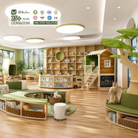 Hikeylove Ensemble de bibliothèque en bois Montessori pour la maternelle, armoire de garderie, étagère, coin lecture, mobilier