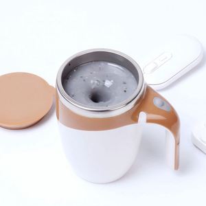 Tasse à mélange automatique personnalisée, gobelet portable en acier inoxydable réutilisable, tasse à café, lait, eau avec couvercle et poignée - Product Image 1