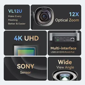 Hệ thống phát trực tiếp tốt nhất 4k 12X Zoom NDI PTZ <span class=keywords><strong>camera</strong></span> với bộ điều khiển cần điều khiển cho các sự kiện lớn phát sóng trực tiếp - Product Image 3