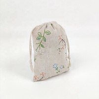 Sac anti-poussière à cordon Sac brodé personnalisé en jute et chanvre Petit sac à cordon avec logo