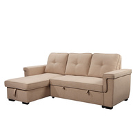 Großhandel Hochwertiges Europäisches Zweisitzer-Stoffsofa mit Armlehne, USB-Anschluss, Stauraum, L-förmiges Schlafsofa, Modernes Design, Langlebig