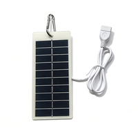 Panneau solaire monocristallin 1,2W 5V avec sortie USB, chargeur solaire portable DIY pour téléphone portable et camping