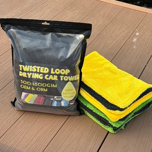 Free Sample Microfiber Twist Loop <b>Towels</b> Double Side 60x90 600gsm Super Absorbent <b>Drying</b> Auto Detailing Car <b>Drying</b> for Car Wash - Product Image 1