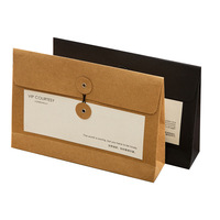 Sobre Expandible Personalizado de Papel Kraft Negro A5 |   Bolsa de Embalaje para Camisetas de Vendedor de Ropa, Color y Tamaño Personalizados
