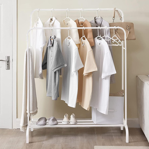 Customized Floor Standing Clothes Rack Durable Mobile Metal Clothes Drying Rack Multifunctional Clothing Dry Rack - Product Image 3