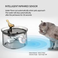 Distributeur d'eau intelligent et moderne pour animaux de compagnie avec capteur de mouvement, alimenté par batterie, en plastique, distributeur automatique
