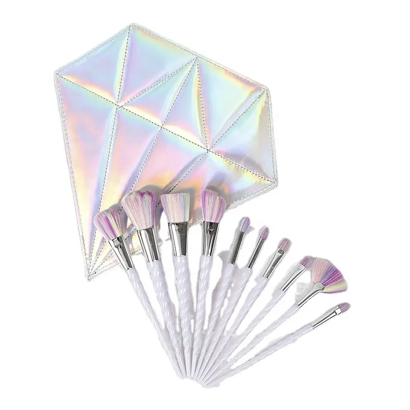 Internet Hot 10 Makeup Brush Set Face Powder Eye Shadow Brush Crystal Bag Handle Beauty Tools Manufacturer