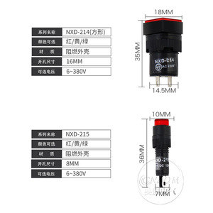 Luz indicadora Autonomy Nxd 212 de 12 mm, roja y verde, 24 V, 220 V, con pantalla LED de alimentación - Product Image 2