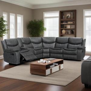 Sofá Modular Moderno Reclinable en Forma de L, Tapizado en Tela, con Consola, Venta al Por Mayor - Product Image 3
