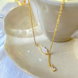 Accesorios de Alta Gama, Joyería Fina de Moda, Colgantes, Gargantillas, Cadenas, Collares para Mujer, Concha Natural, Trébol, Regalo - Product Image 3