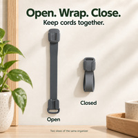 Sangles organisatrices de câbles pour appareils électroménagers, pour le rangement des câbles de cuisine, avec fixations adhésives ou à vis pour machines à café et petits appareils.
