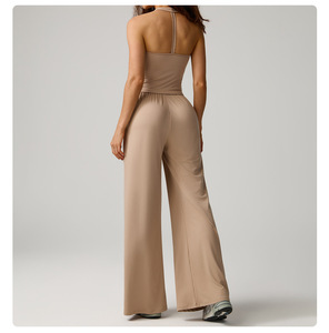 Ensemble <span class=keywords><strong>Yo</strong></span> <span class=keywords><strong>Ga</strong></span> - Tissu Spandex/polyester respirant et à séchage rapide - Haut enveloppant le buste - Pantalon large - Ensemble deux pièces - Product Image 3