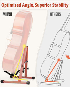 MUSO MA-38M 수제 로즈우드 첼로 스탠드 활 홀더 포함 바닥 스탠드 패딩 폼 풀사이즈 기타 악기 홀더 - Product Image 4