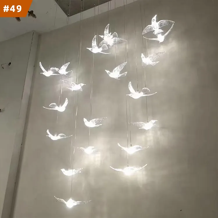 nordic hanging light luxury lamp bird chandelier modern restaurant pendant custom design lighting