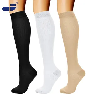 Chaussettes de compression personnalisées Chaussettes médicales de compression élastiques Chaussettes de compression unisexes à logo personnalisé pour le sport