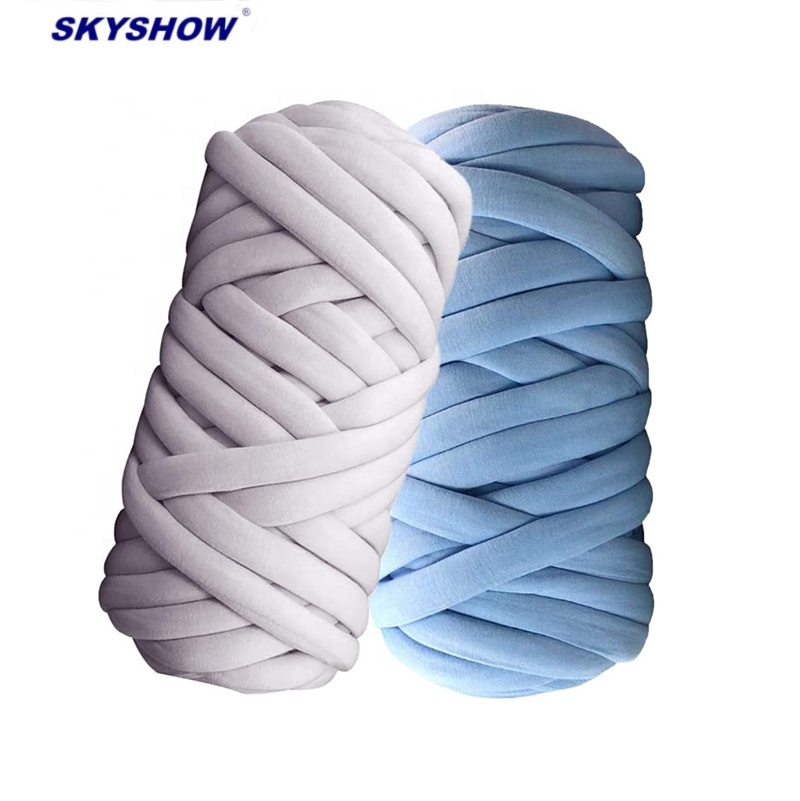 Оптовая продажа, ручное вязание, объемная пряжа, ручное вязание, сделай сам, одеяло, хлопковая трубка, крупная пряжа для веганов