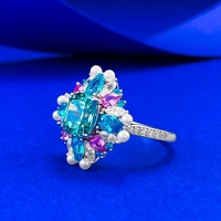 Bague elfe en argent S925 avec pierre précieuse verte Secret Garden sur le thème de la forêt