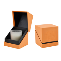 Boîte cadeau personnalisée noire pour bougie avec insert pour bougie en pot, cadeaux de détail, impression de logo personnalisé, OEM ODM, vente en gros