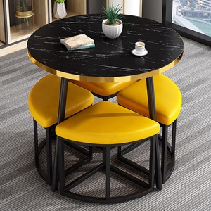 Set di Arredamento per Sala da <span class=keywords><strong>Pranzo</strong></span> GEDO Nordic Personalizzato con <span class=keywords><strong>Tavolo</strong></span> in Pietra Sinterizzata <span class=keywords><strong>Salvaspazio</strong></span> e 4 Sedie - Product Image 6