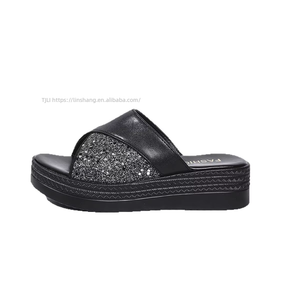 Summer Sequin Open Toe Women's <b>Wedges</b> <b>Sandals</b> Thick Sole Large Size <b>Platform</b> Casual Flat Design-Wholesale - Product Image 5