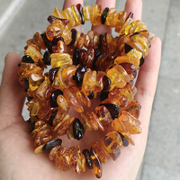 Bracelet en pierre naturelle d'ambre, perles de forme irrégulière, haute qualité, facettées, bijoux énergétiques, extensible, pour femmes et hommes, vente en gros