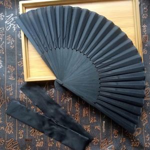 Nouveau style 2025 – Éventail pliant pour homme en tissu noir et bambou, papier peint tout noir, écologique, pour le Nouvel An chinois - Product Image 1