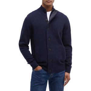 批发定制男士羊毛混纺针织开衫立领纽扣前休闲智能外观日常休闲休闲商务服装 - Product Image 2