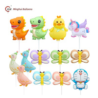Ballon en Mylar à clipser en forme d'animal de dessin animé mignon, Licorne Dinosaure Oie Papillon, pour fête d'anniversaire d'enfants
