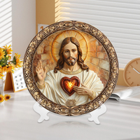 Figurine 3D en résine de haute qualité, décorative religieuse catholique, avec support mural, ornement pour la maison, cadeau