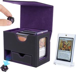 Torson 100+ Torres <span class=keywords><strong>de</strong></span> Dados <span class=keywords><strong>de</strong></span> Cuero PU y Caja <span class=keywords><strong>de</strong></span> Cartas Commander, Funda Doble Duradera para Juegos <span class=keywords><strong>de</strong></span> <span class=keywords><strong>Mesa</strong></span>, para Yugioh TCG - Product Image 1