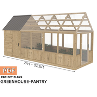 Serre en bois et polycarbonate avec rangement, serre en bois extérieure, serre en bois préfabriquée à ossature de cèdre,