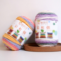 Benang Lembut untuk Merajut Crochet Benang Pelangi Berwarna Gradasi 5 Untai Benang Wol Rajut Topi Bayi Syal Benang Jahit