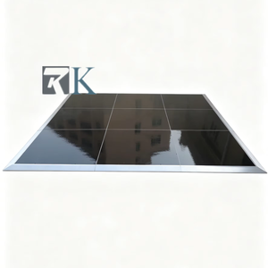 Plancher de danse portable antidérapant pour fêtes, mariages et événements avec bordure en aluminium noir - Product Image 1