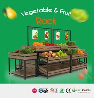 Houten supermarkt- en levensmiddelenwinkelrekken voor fruit en groenten kunnen vrij worden gecombineerd