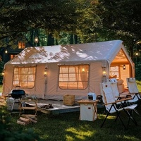 Tente de camping gonflable avec pompe manuelle, tente extérieure imperméable, tente gonflable pour 8 à 12 personnes, tente de glamping 4 saisons, cabane gonflable