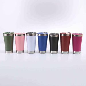 Modern Stainless Steel Beer <b>Mug</b>-Vacuum <b>Insulated</b> Eco-Friendly with Handle and Lid - Product Image 2