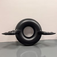 Bouée gonflable ailes de chauve-souris noires pour Halloween, grande flotteuse de piscine pour adultes, idéale pour les fêtes à la plage