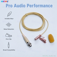 Microphone cravate invisible beige CM90 pour systèmes sans fil G2 G3 G4 ULX SLX QLXD avec connecteurs TA4F TA3F et cœur cardioïde 3,5 mm