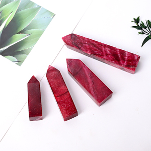 Prix de gros, cristal de guérison naturel de haute qualité, pointe de pierre de lune rouge pour la décoration de la maison - Product Image 5