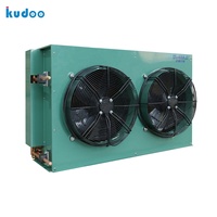 Condenseur industriel refroidi par air de type H, double ventilateurs de 400 mm, échangeur de chaleur à moteur, tube en cuivre rainuré intérieur, revêtement en poudre, pour entrepôt frigorifique