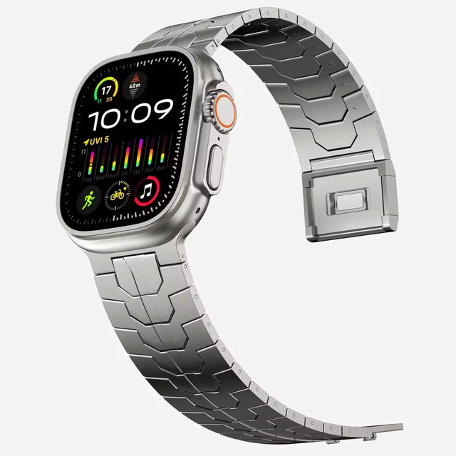 Eraysun Magnetic Buckle Titanium Watch Band 42/44/45/49mm for Apple Watch Ultra 2 9 8 7 Replacement Metal Watch Strap