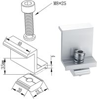 Collier de serrage universel en aluminium pour panneaux solaires 30-50 mm, fixation intermédiaire et terminale, fabricant d'origine, kits solaires, collier de serrage de toit, colliers de serrage pour panneaux solaires
