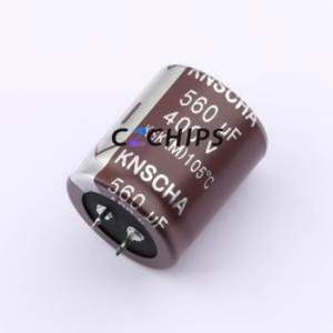 Condensateur électrolytique en aluminium à encliquetage LSK400M567T402S1AA, composant traversant (THT), D35xL40mm 560uF 20% 400V - Product Image 1