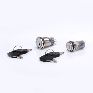 Interrupteur de verrouillage 2 positions à verrouillage en laiton nickelé 3 broches IP65 électrique métal 19mm interrupteur à clé dans les magasins de détail - Product Image 2