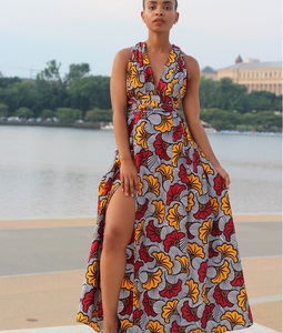 Vestido Cruzado Multiusos con Estampado Digital Indonesio OEM, Vestido <span class=keywords><strong>Sexy</strong></span> con Espalda Descubierta y Estampado Digital en África - Product Image 5