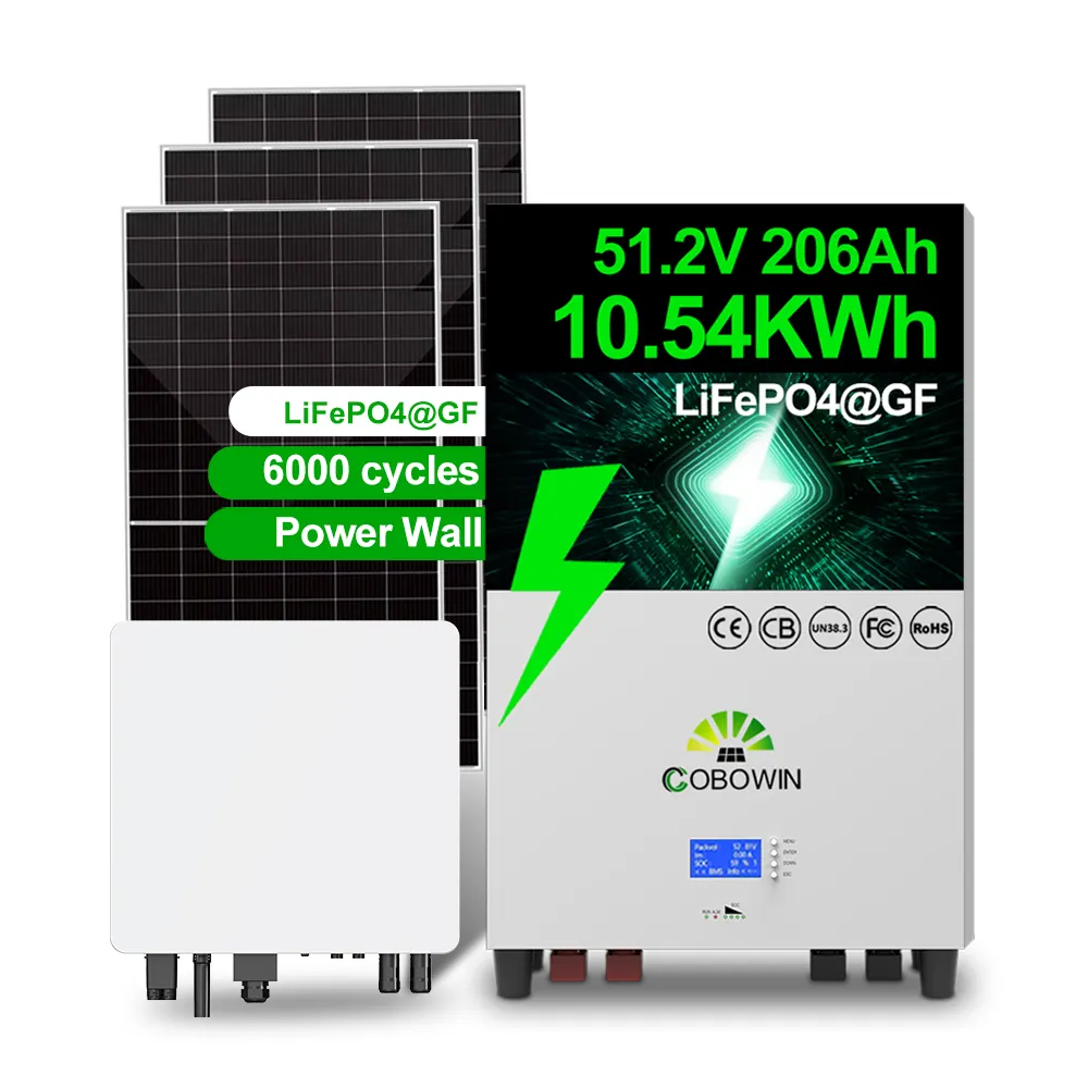 Solar Panel Home Power System Kit 48v Lithium Battery Pack 5kw 10kw 20kw Solar Energy Battery Storage System Complete Hybrid Set