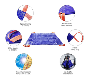 Bâche de levage robuste en <span class=keywords><strong>PVC</strong></span> vinyle de 26 oz, 3,66 m x 3,66 m, pour usage extérieur intensif, résistante à l'eau et aux UV - Product Image 5