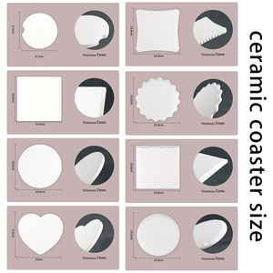 Sous-verres vierges <span class=keywords><strong>en</strong></span> céramique de forme ronde et carrée, avec support <span class=keywords><strong>en</strong></span> liège, pour sublimation, imprimables, pour presse à chaud, vente <span class=keywords><strong>en</strong></span> gros usine - Product Image 3